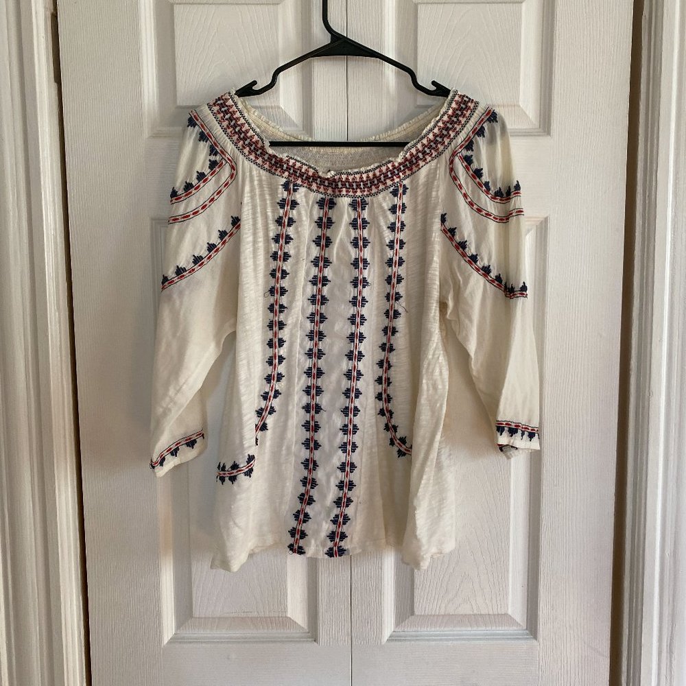 Lucky Brand Embroidered Long Sleeve Shirt